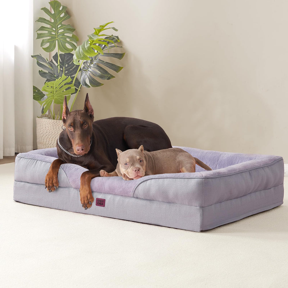 EHEYCIGA orthopedic XL dog bed dog relaxing contentedly on bed