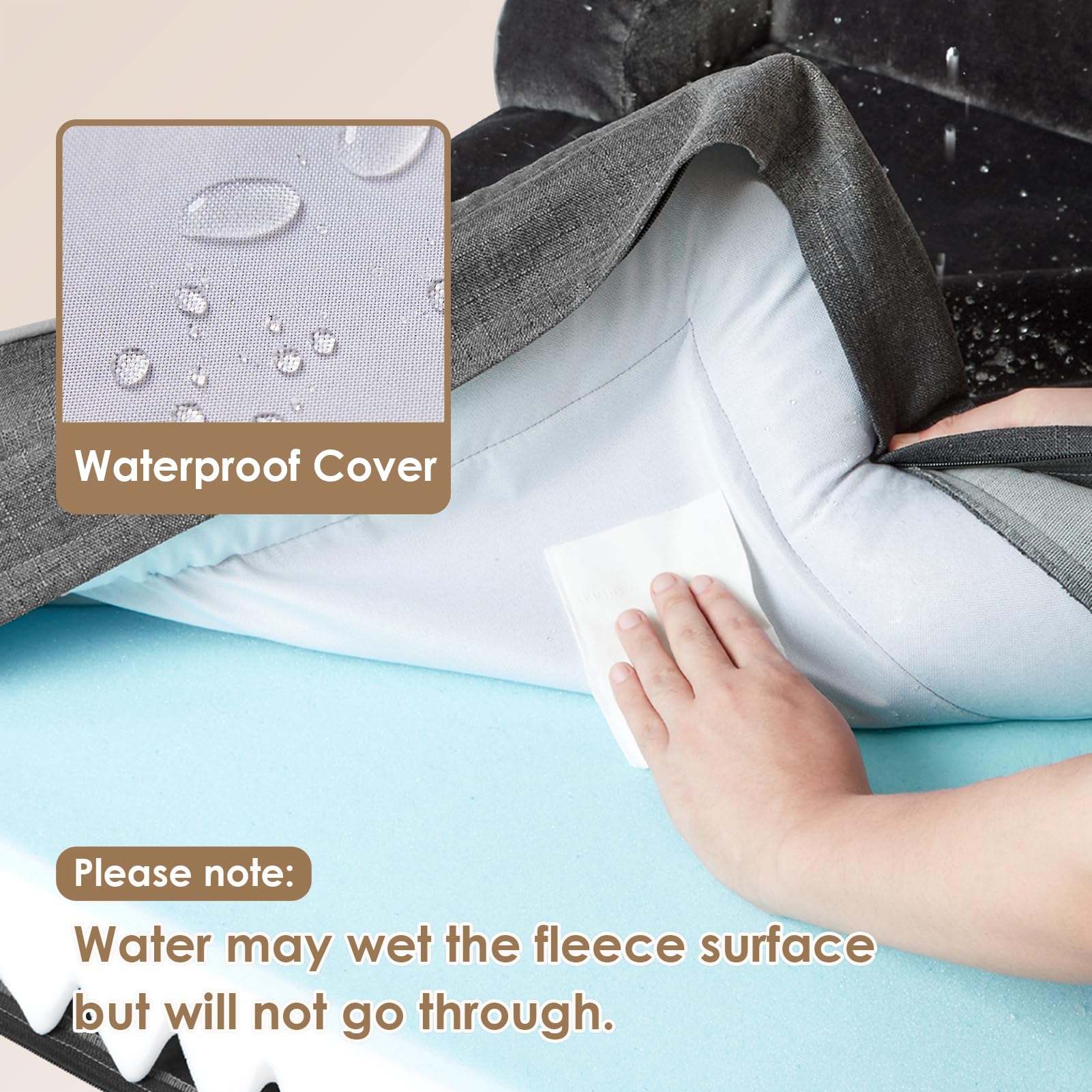 EHEYCIGA egg-crate foam distributes weight evenly for comfort.