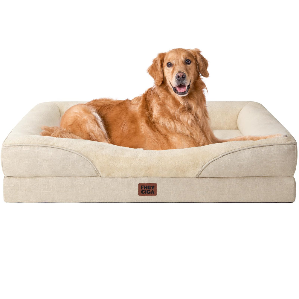 EHEYCIGA orthopedic XL dog bed with dual-layer foam for lasting comfort