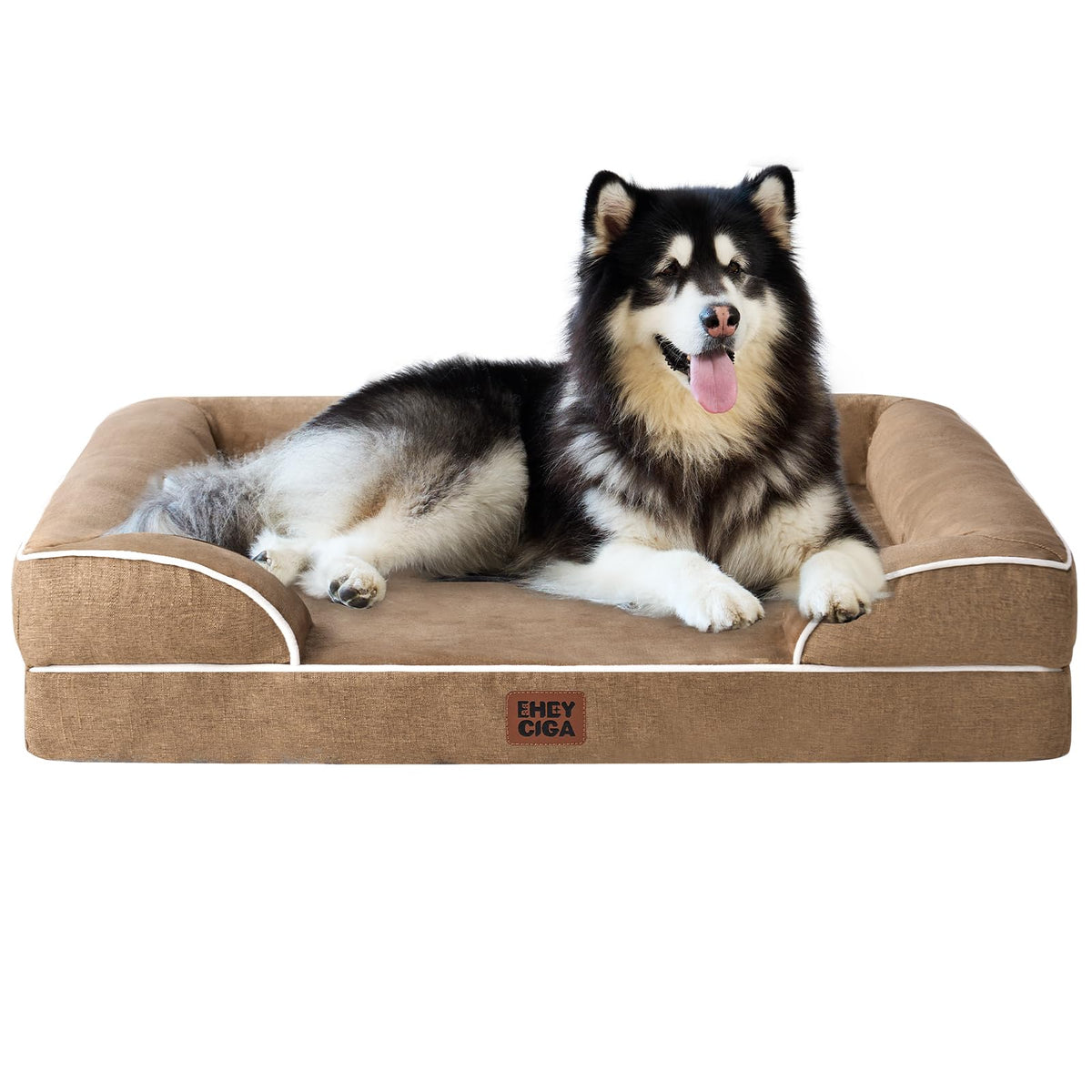 EHEYCIGA orthopedic XL dog bed front view shows spacious sleeping area for large dogs.