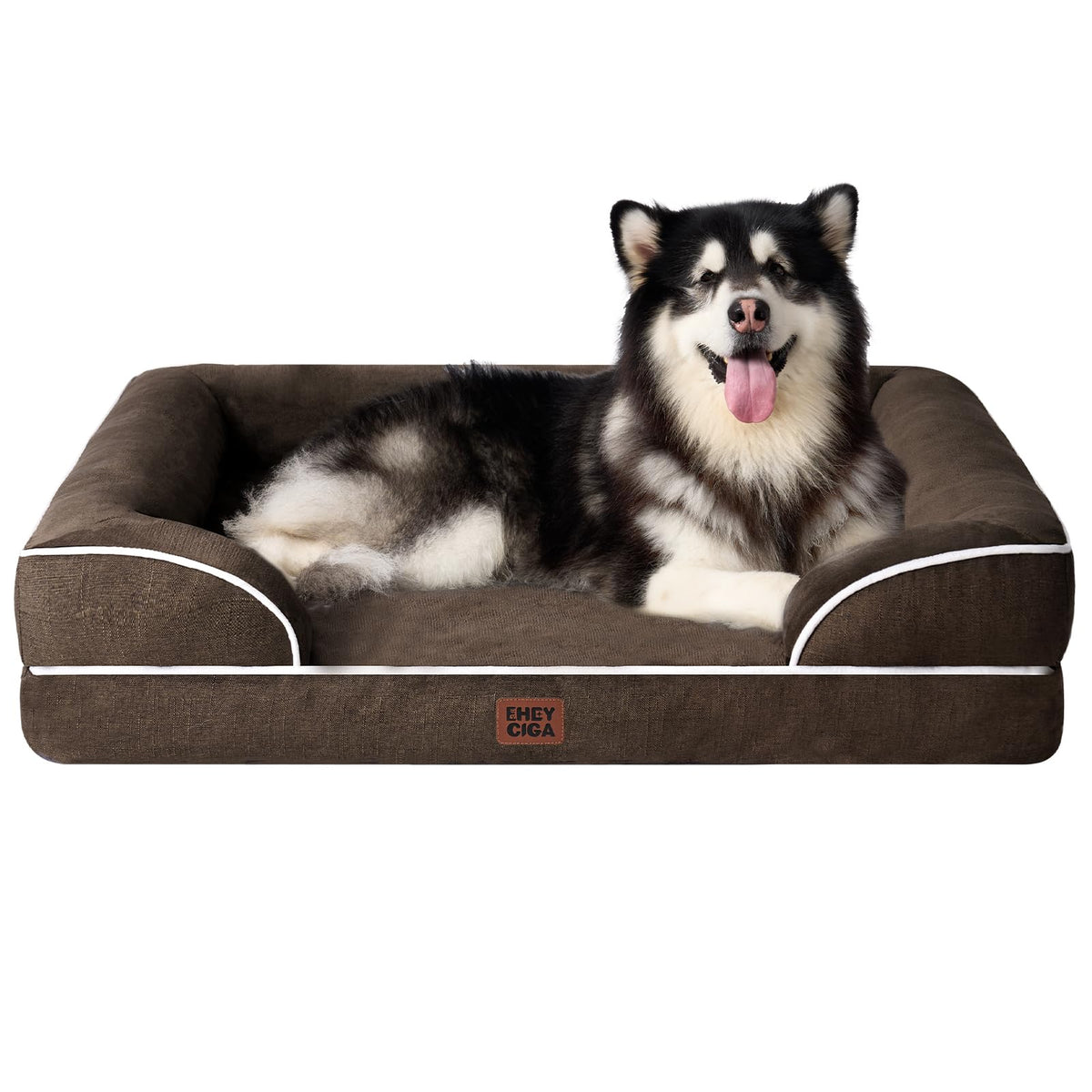 EHEYCIGA orthopedic XL bed, front view, plush support for large dogs.