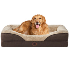 EHEYCIGA orthopedic XL dog bed front view, spacious for lounging
