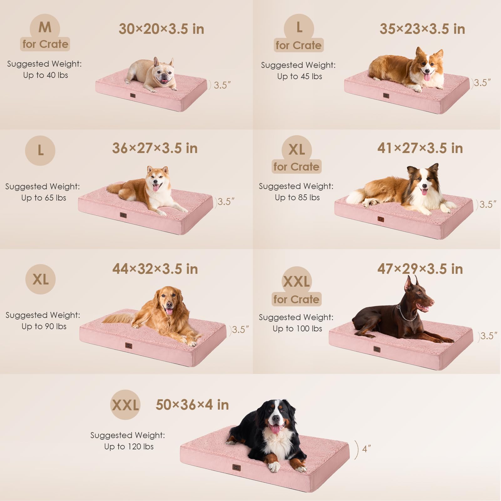 EHEYCIGA orthopedic XL dog bed sherpa top conveys cozy, plush texture