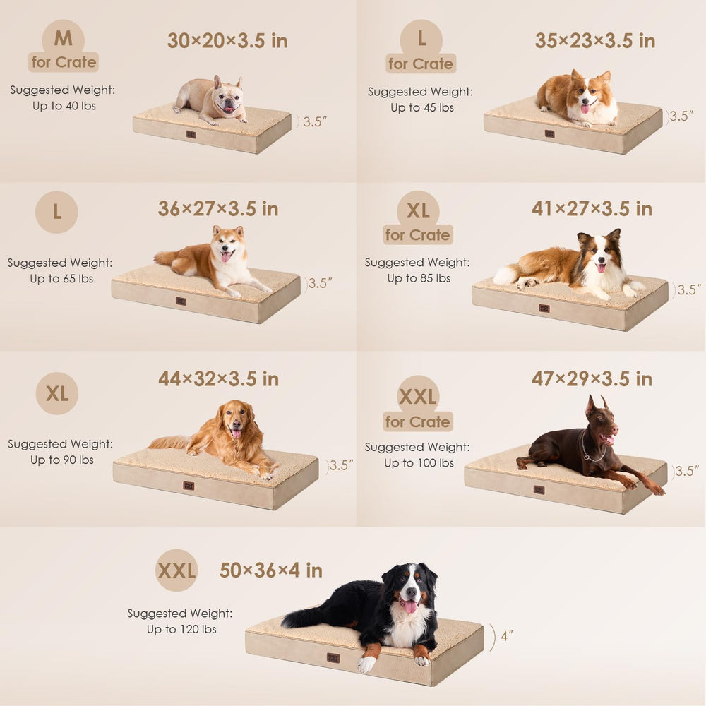 EHEYCIGA orthopedic XL dog bed side view highlighting roomy dimensions for large dogs.