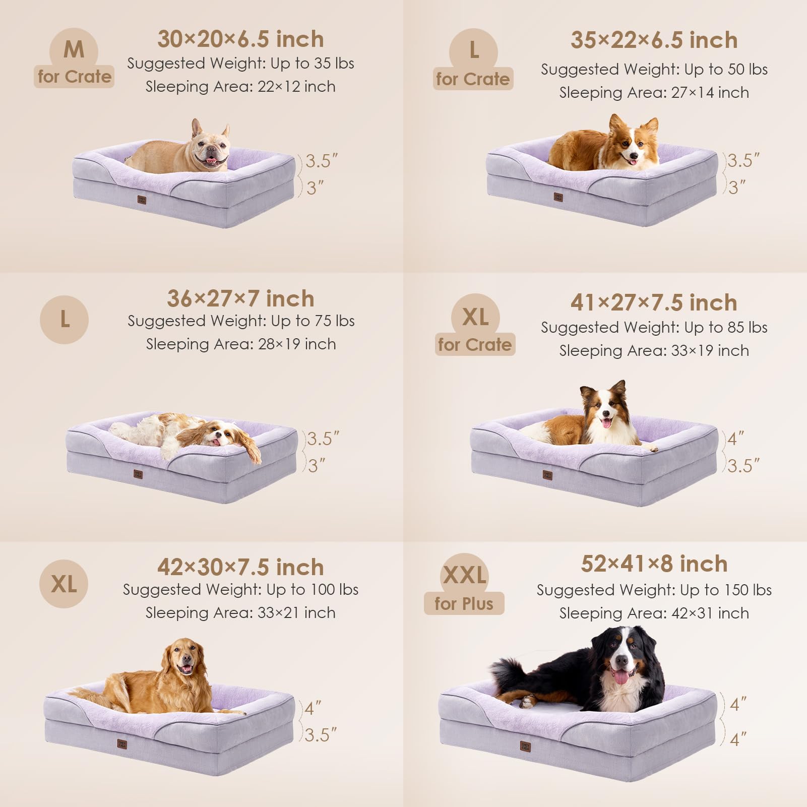 EHEYCIGA orthopedic XL dog bed waterproof liner protecting the core