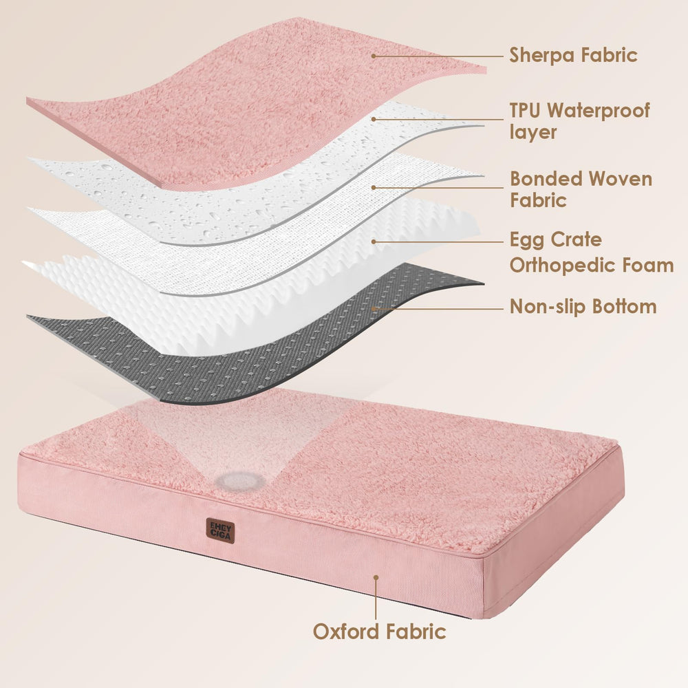 EHEYCIGA orthopedic XL dog bed zipper cover demonstrates removable machine-washable functionality