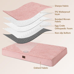 EHEYCIGA orthopedic XL dog bed zipper cover demonstrates removable machine-washable functionality