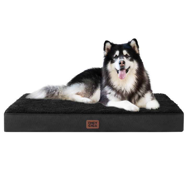 EHEYCIGA orthopedic XXL dog bed with plush sherpa top for cozy naps.