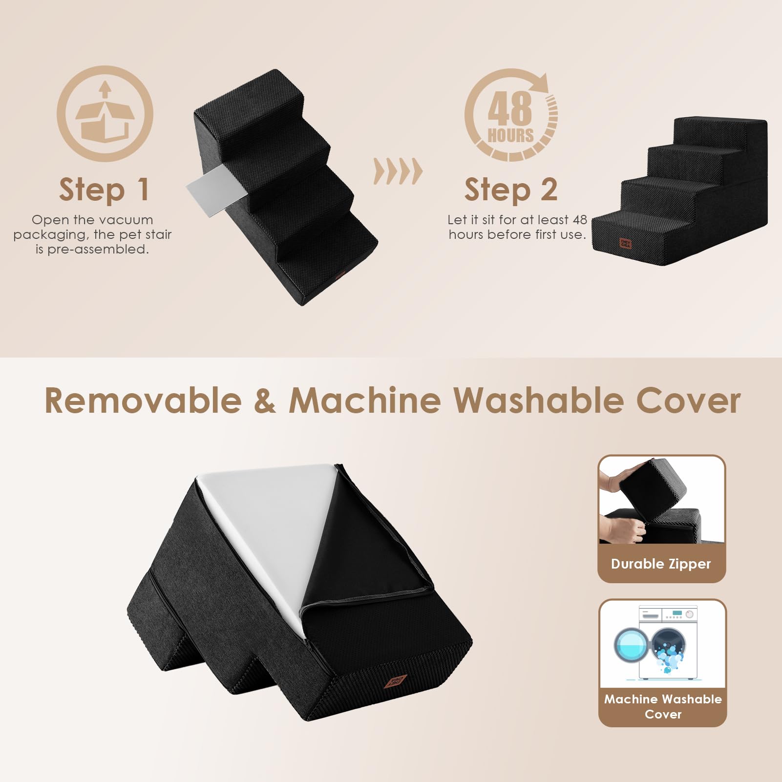 EHEYCIGA pet-friendly stairs assist small dogs and cats in climbing.