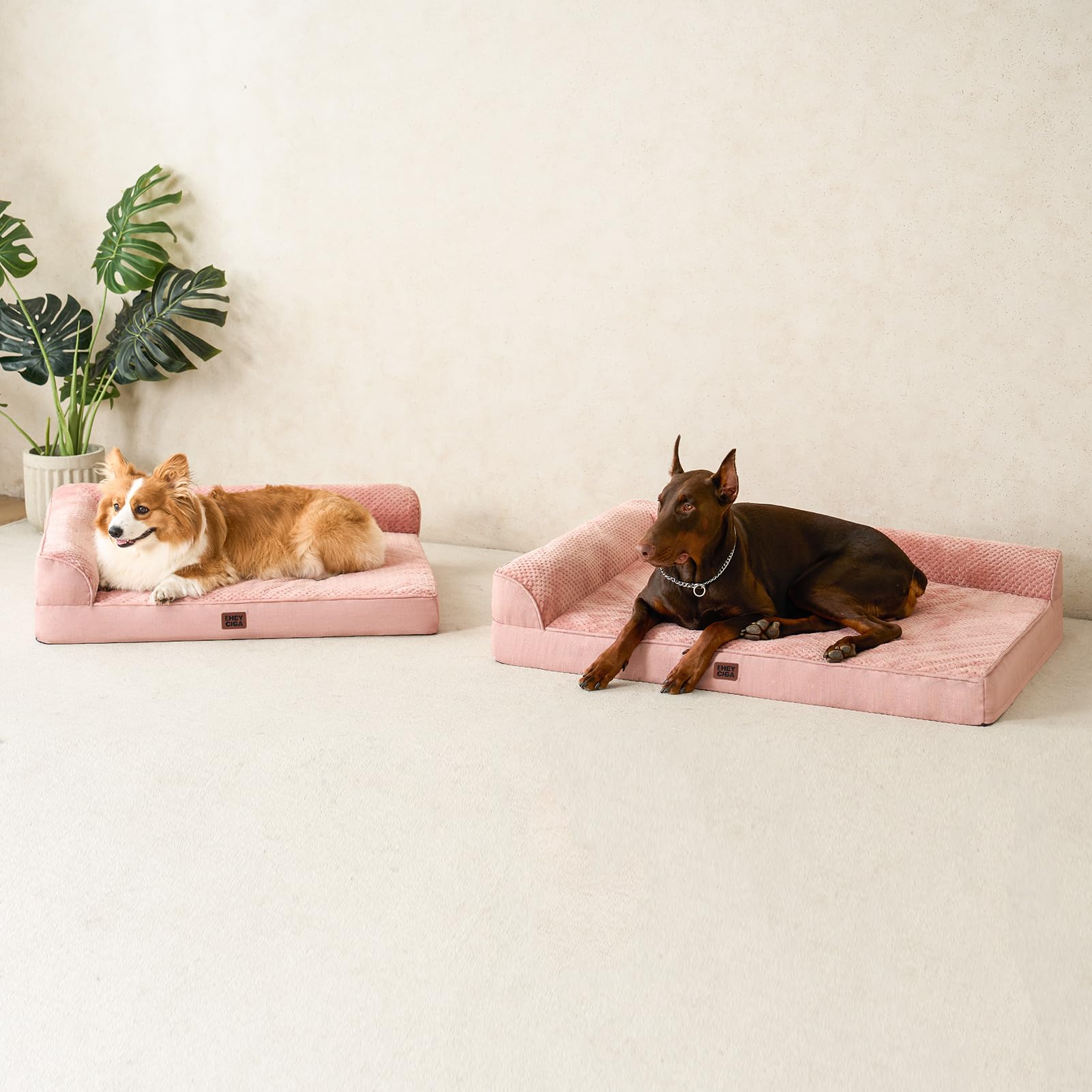 EHEYCIGA pink dog bed adds a bright touch to pet spaces