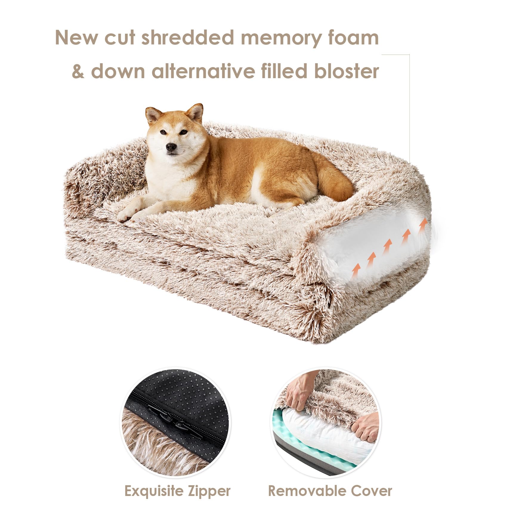 EHEYCIGA premium faux fur cover is soft and breathable.