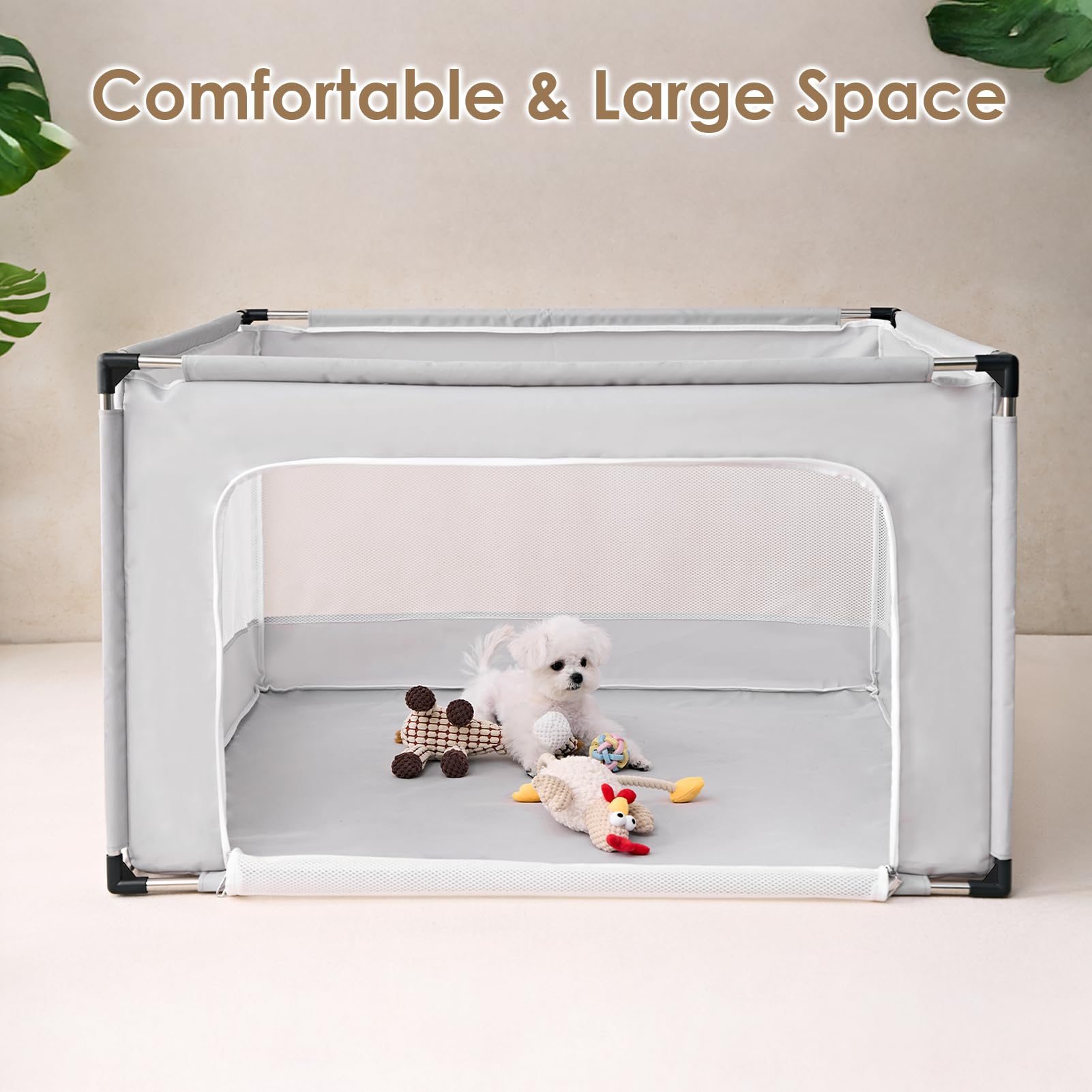 EHEYCIGA puppy playpen top cover detachable feature for versatile setup.