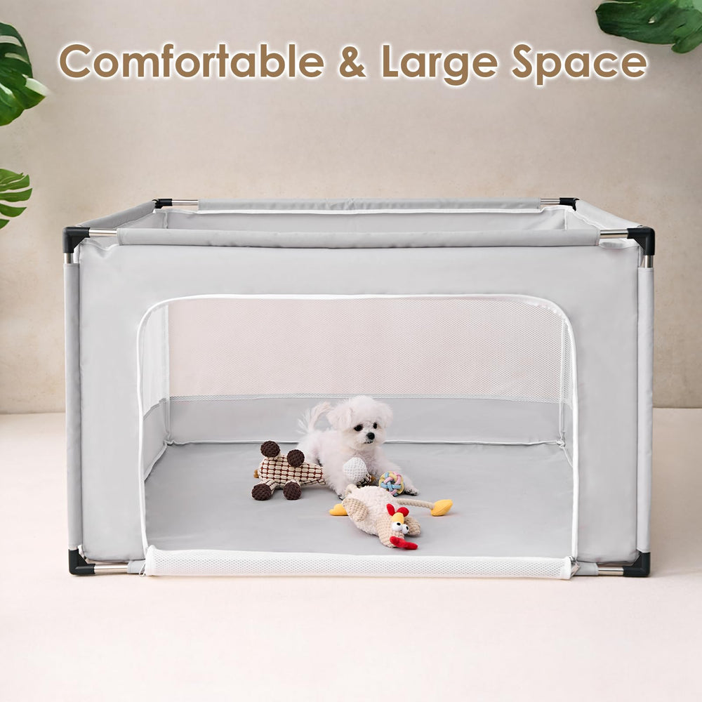EHEYCIGA puppy playpen top cover detachable feature for versatile setup.