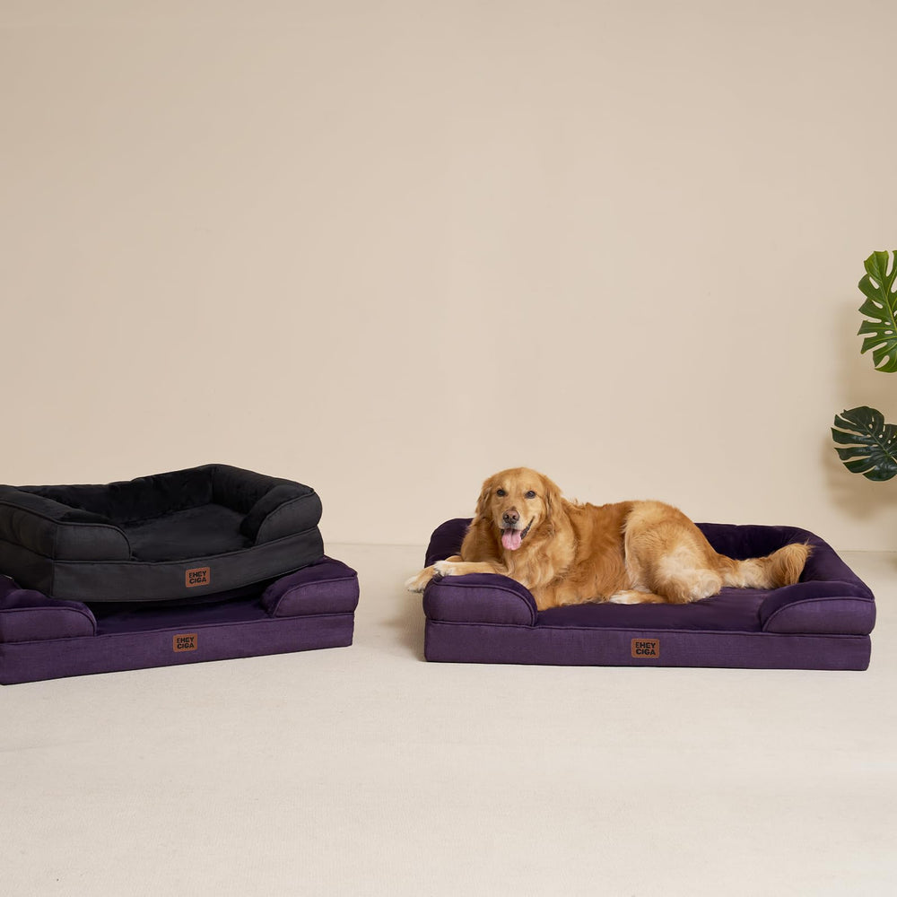 EHEYCIGA purple dog bed adds vibrant style to home.