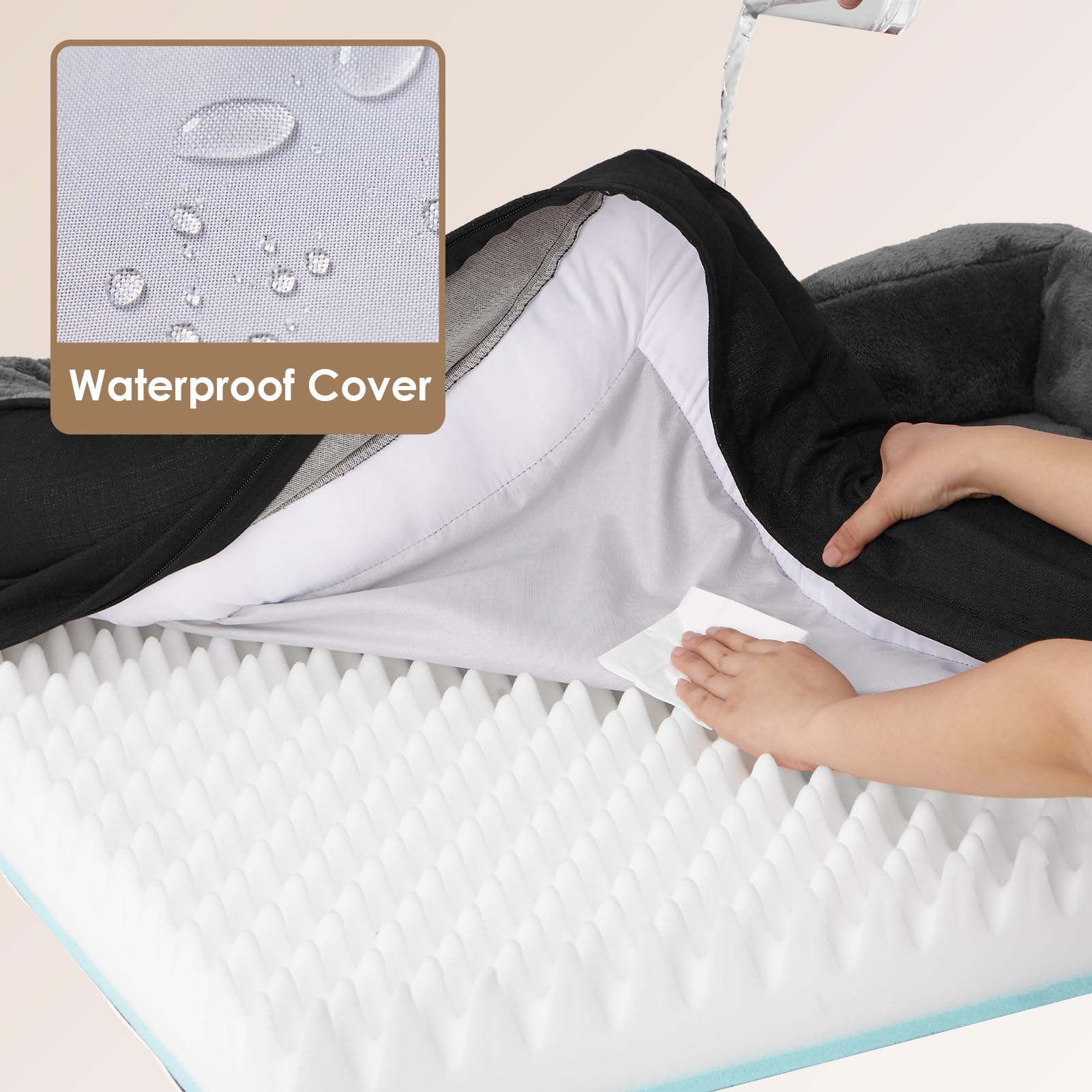 EHEYCIGA removable machine-washable cover on the dog bed.