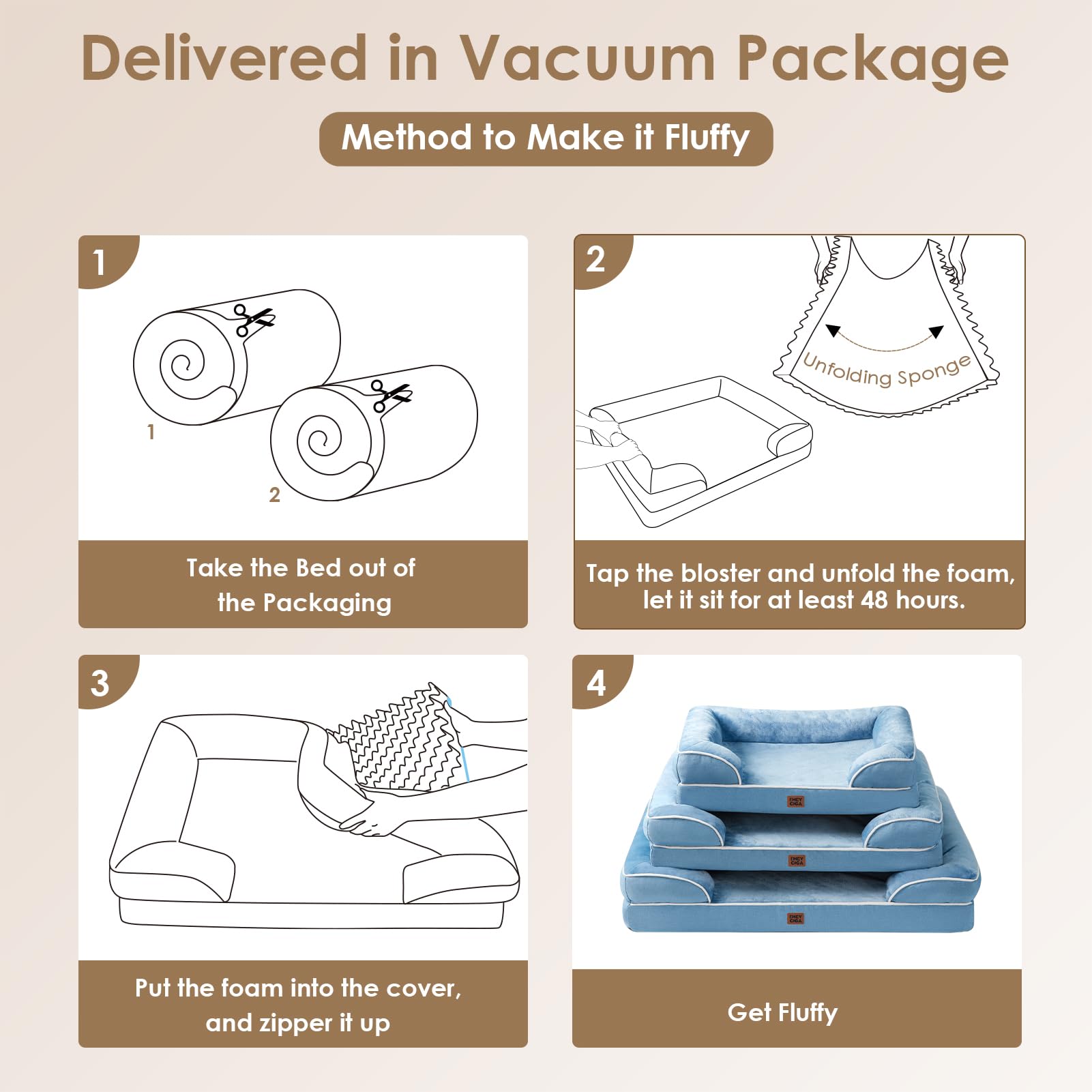 EHEYCIGA removable cover with zipper for easy machine washing