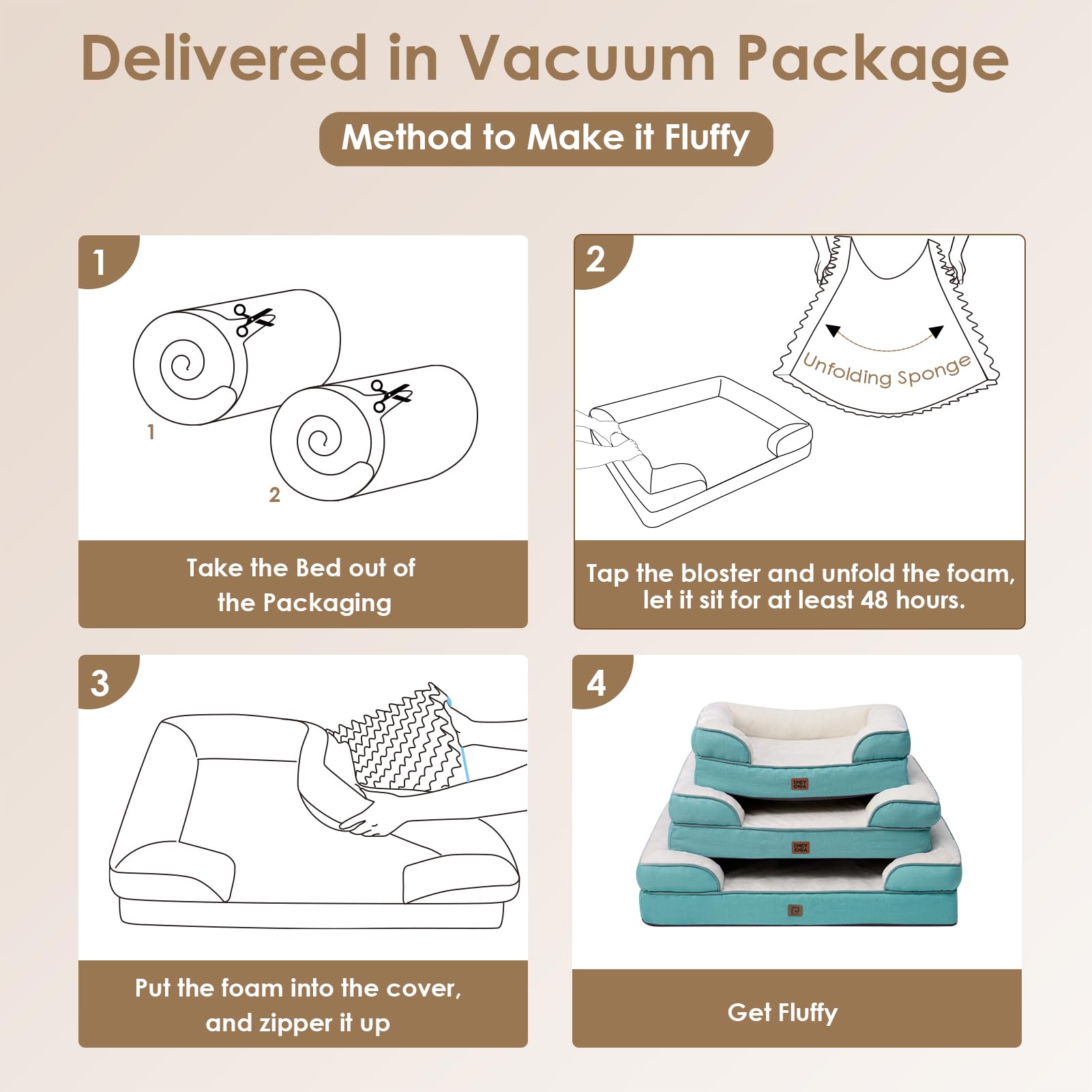 EHEYCIGA removable washable cover with zipper for easy cleaning.