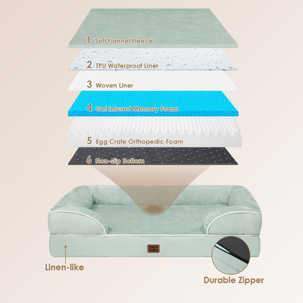 Removable, washable cover with zipper for easy cleaning.