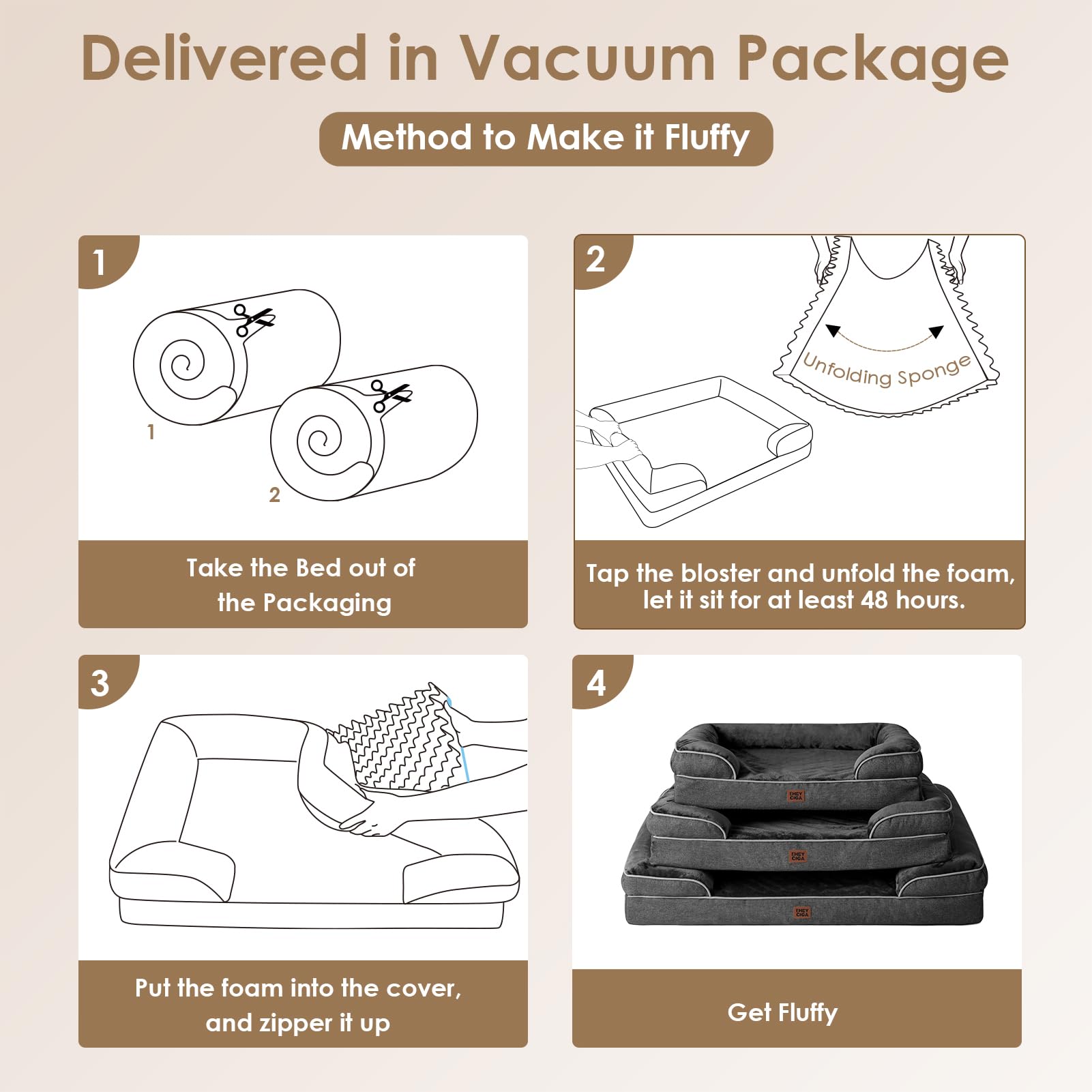 EHEYCIGA removable cover is machine washable for easy cleaning