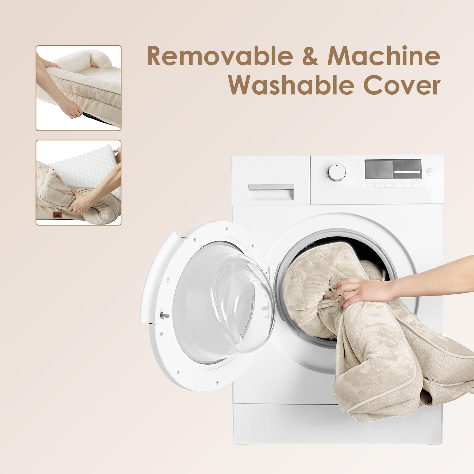EHEYCIGA removable cover is machine washable for easy cleaning.