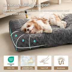 EHEYCIGA reversible kennel pad with plush side for cozy warmth