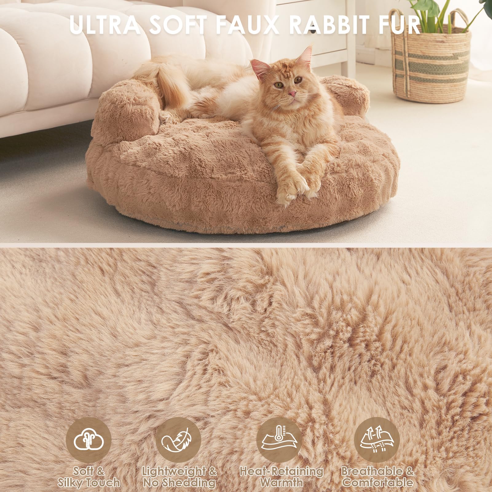 EHEYCIGA bed with non-slip base close-up anchors on smooth floors for stability.