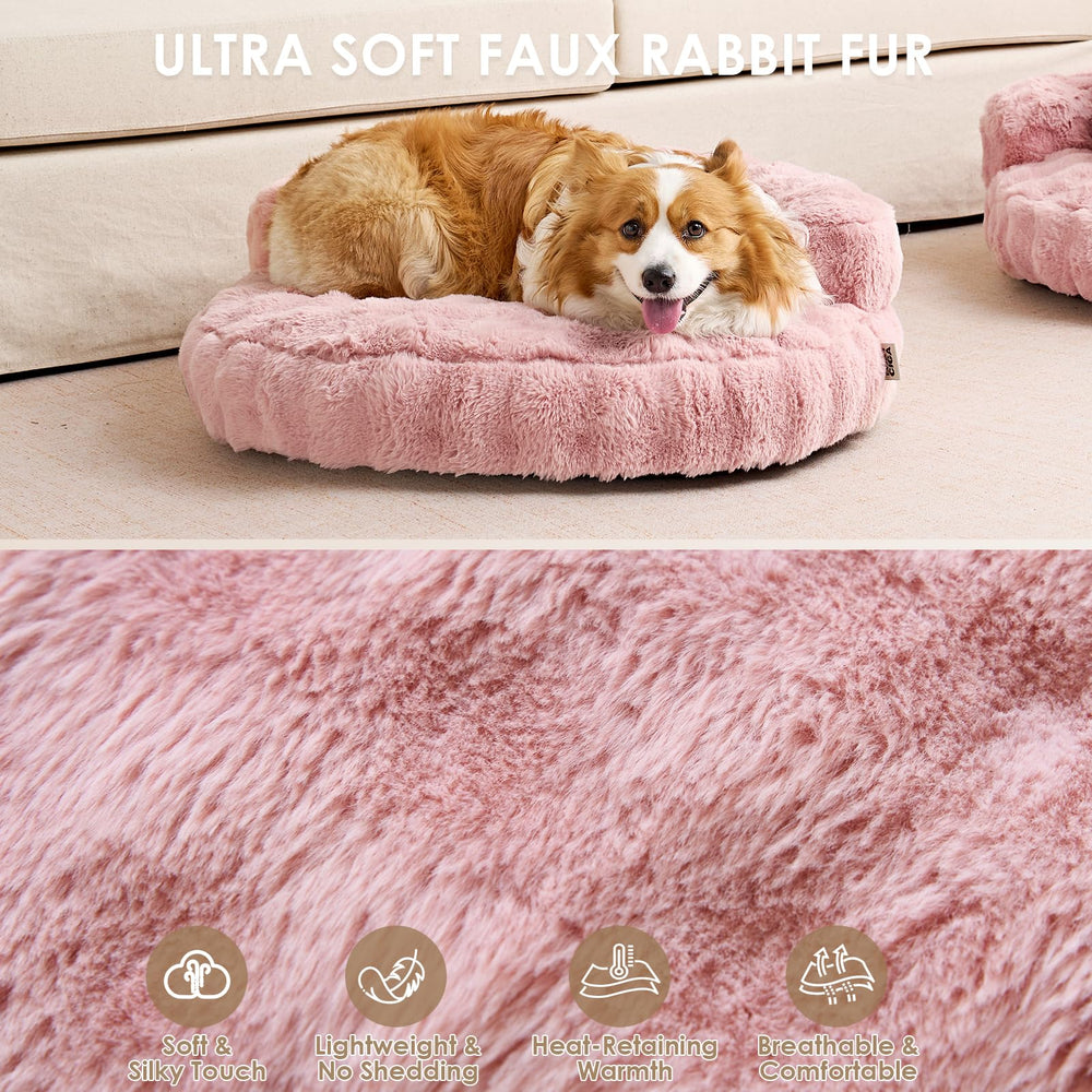 EHEYCIGA soft cat couch bed removable cover with zipper for easy washing.