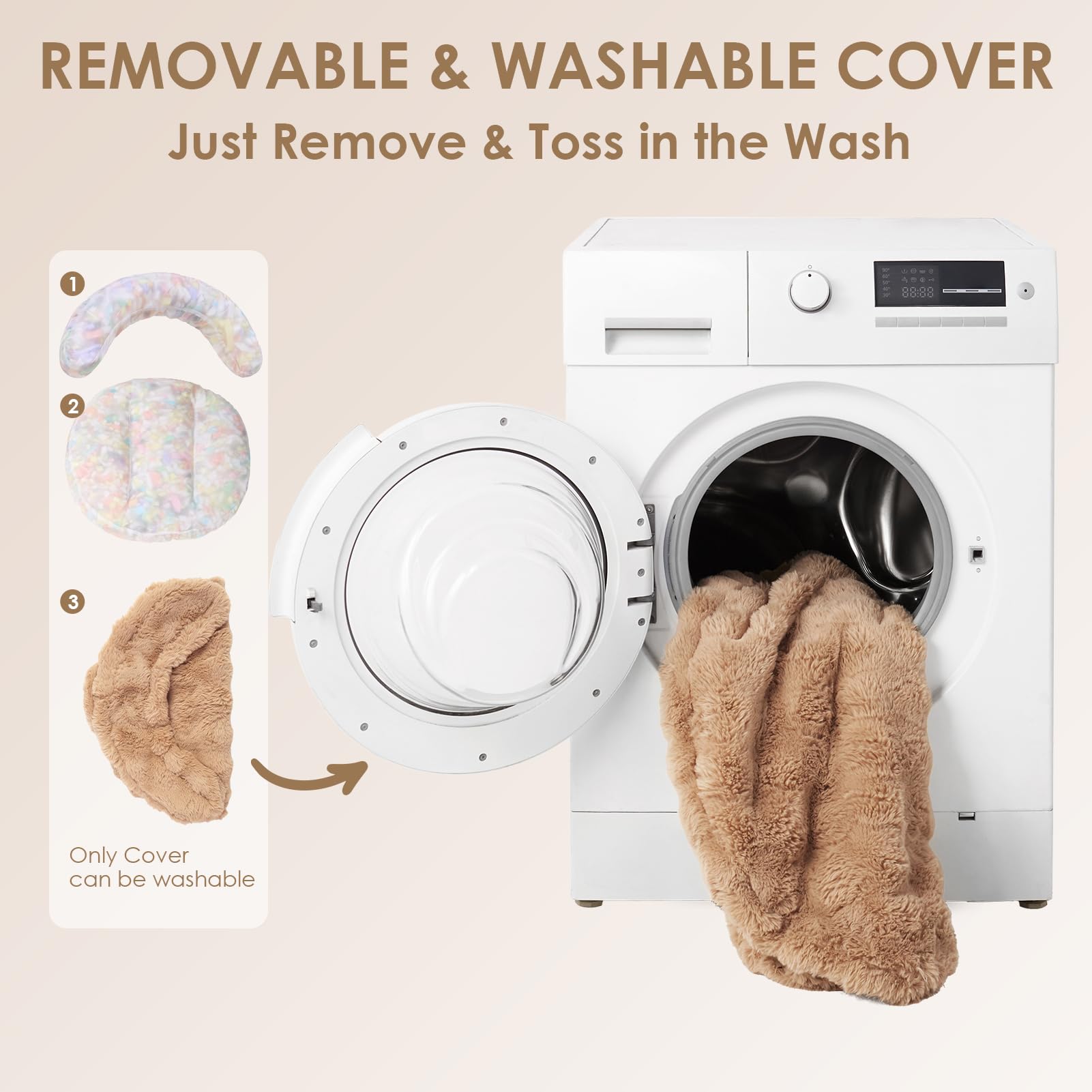 EHEYCIGA removable washable cover close-up shown for hygienic cleaning after messy play.