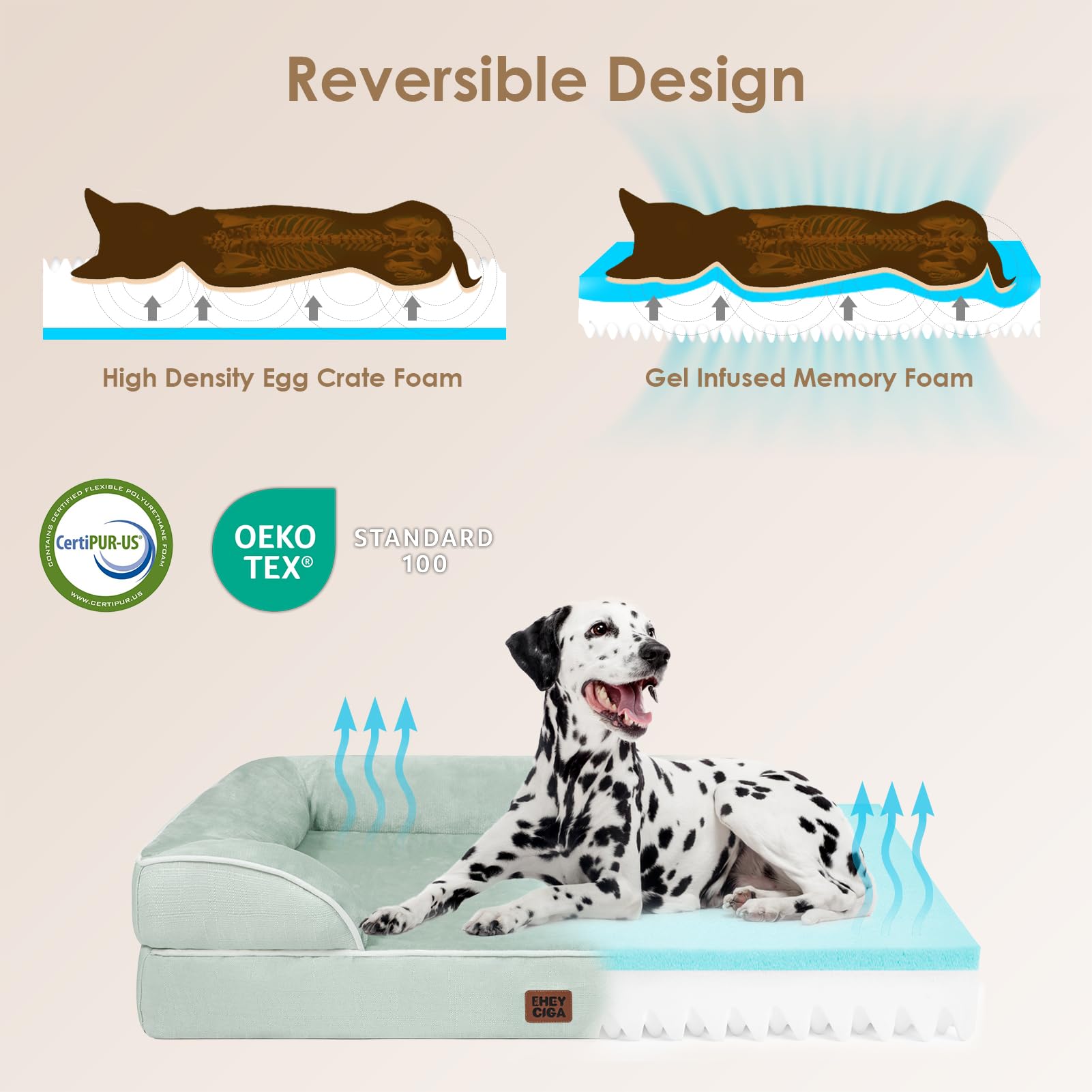 Soft fleece sleeping surface from EHEYCIGA for cozy naps.