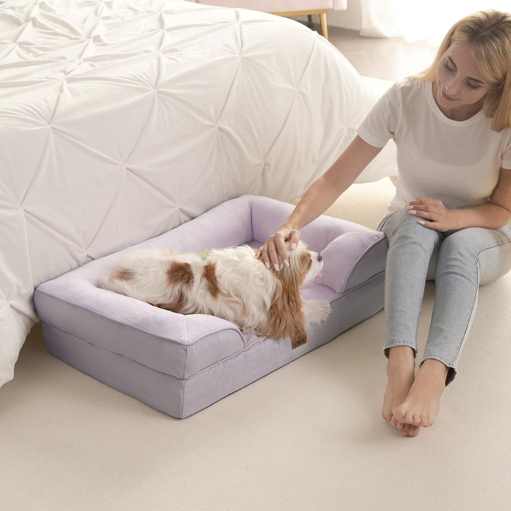 Appropriate for extra-large dogs with plush sleeping surface.