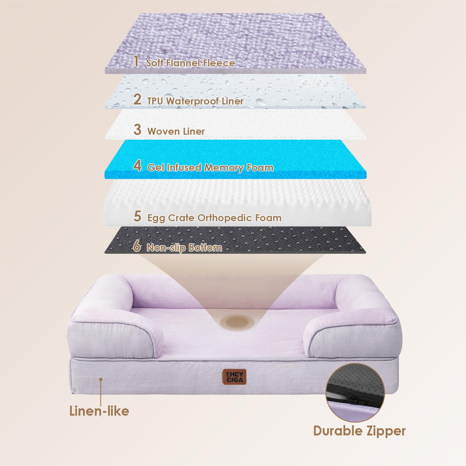 EHEYCIGA soft fleece surface creates a cozy sleeping area.