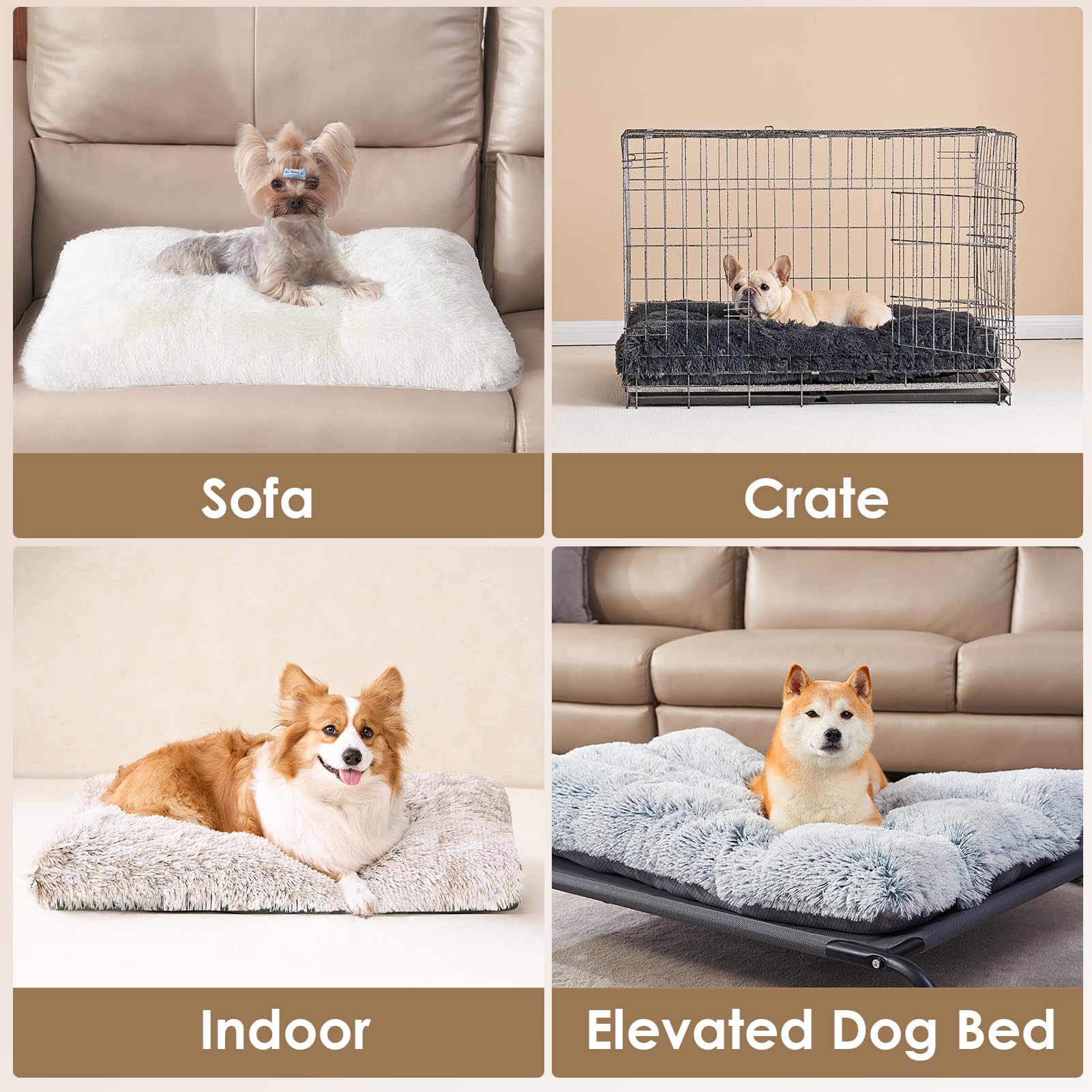 EHEYCIGA soft-warm crate pad invites cozy naps.