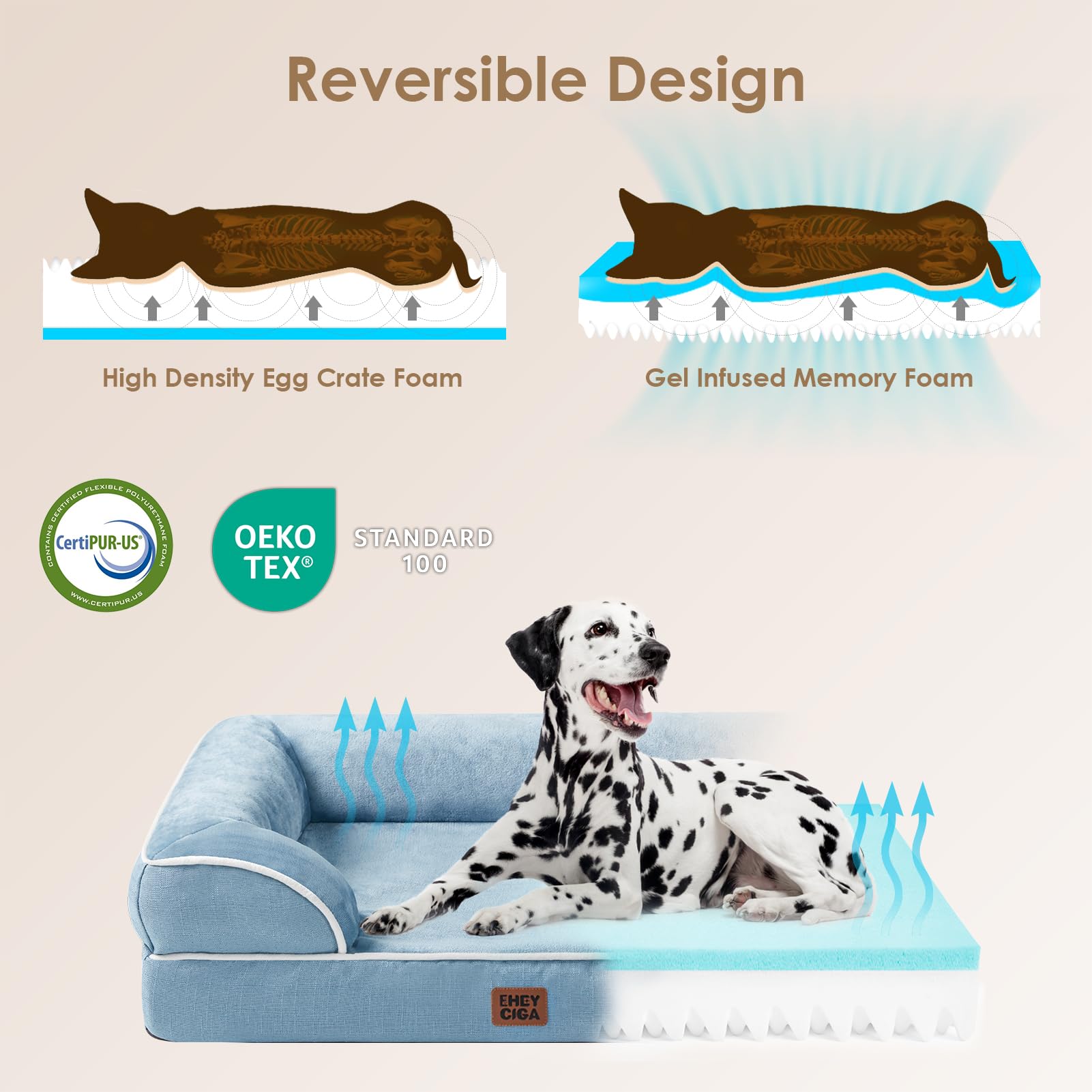 EHEYCIGA three-sided bolster supporting neck and head.