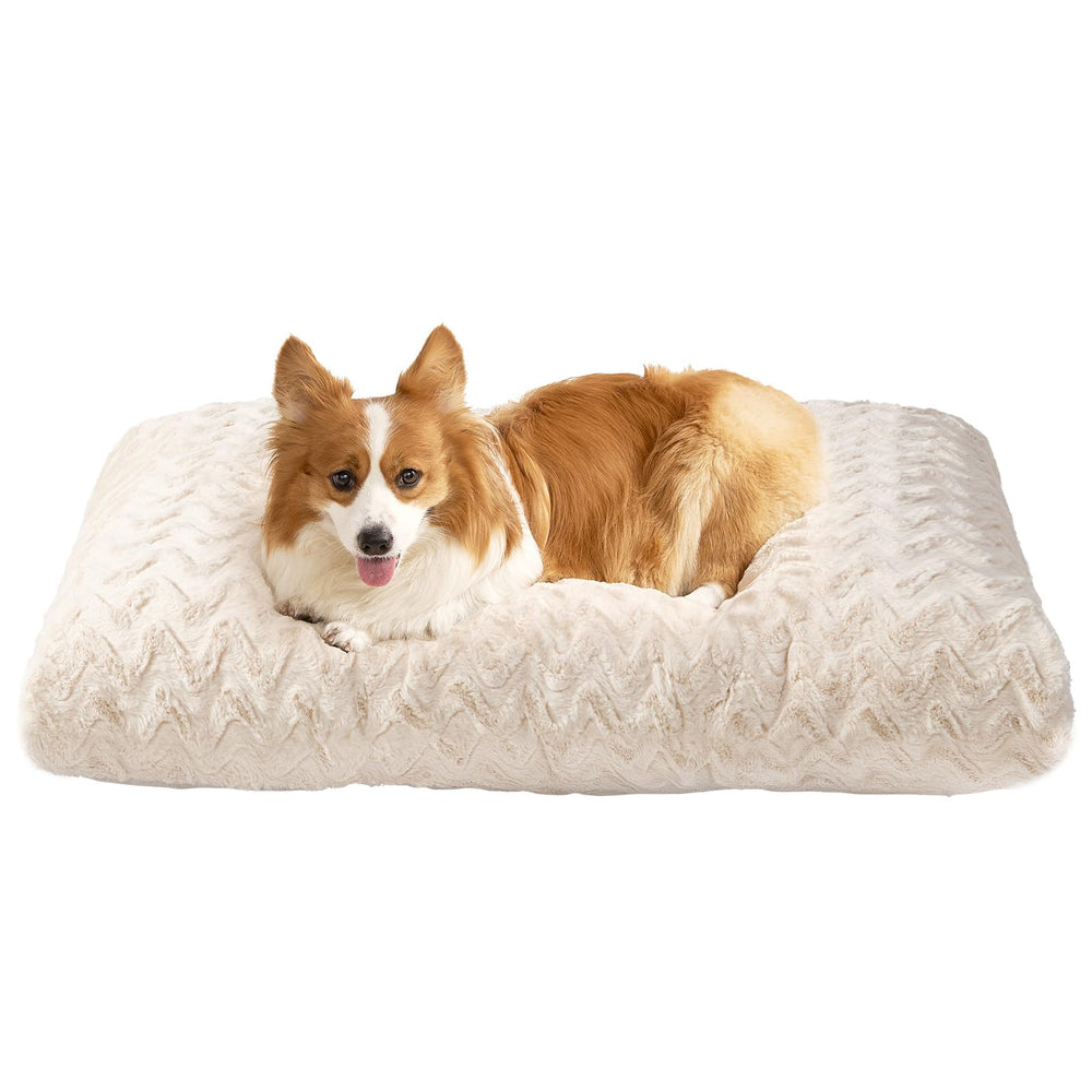 EHEYCIGA washable dog bed in crate front view for cozy resting.