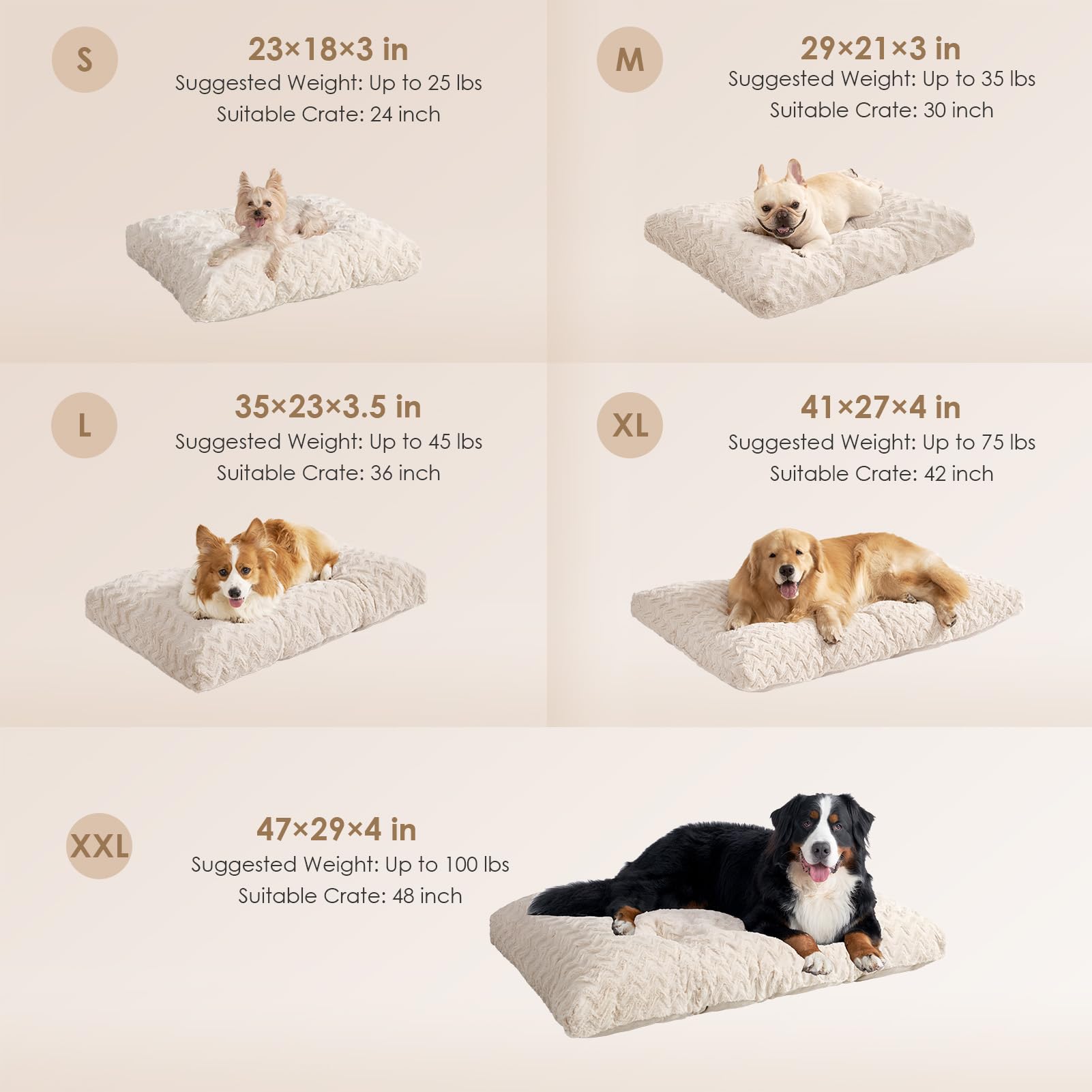 Bed placed inside a crate, demonstrating crate compatibility and versatility.