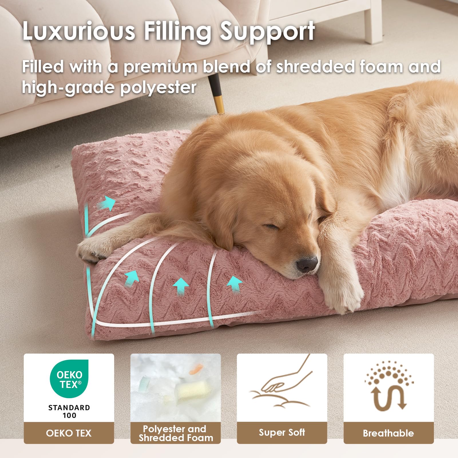 EHEYCIGA Washable XL Dog Bed crate-use shows versatile comfort in kennels
