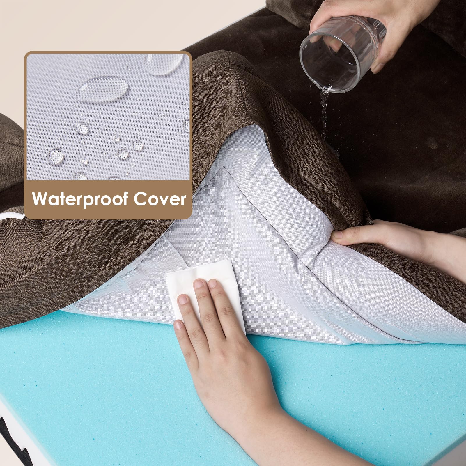 EHEYCIGA waterproof cover helps keep the bed dry between washes.