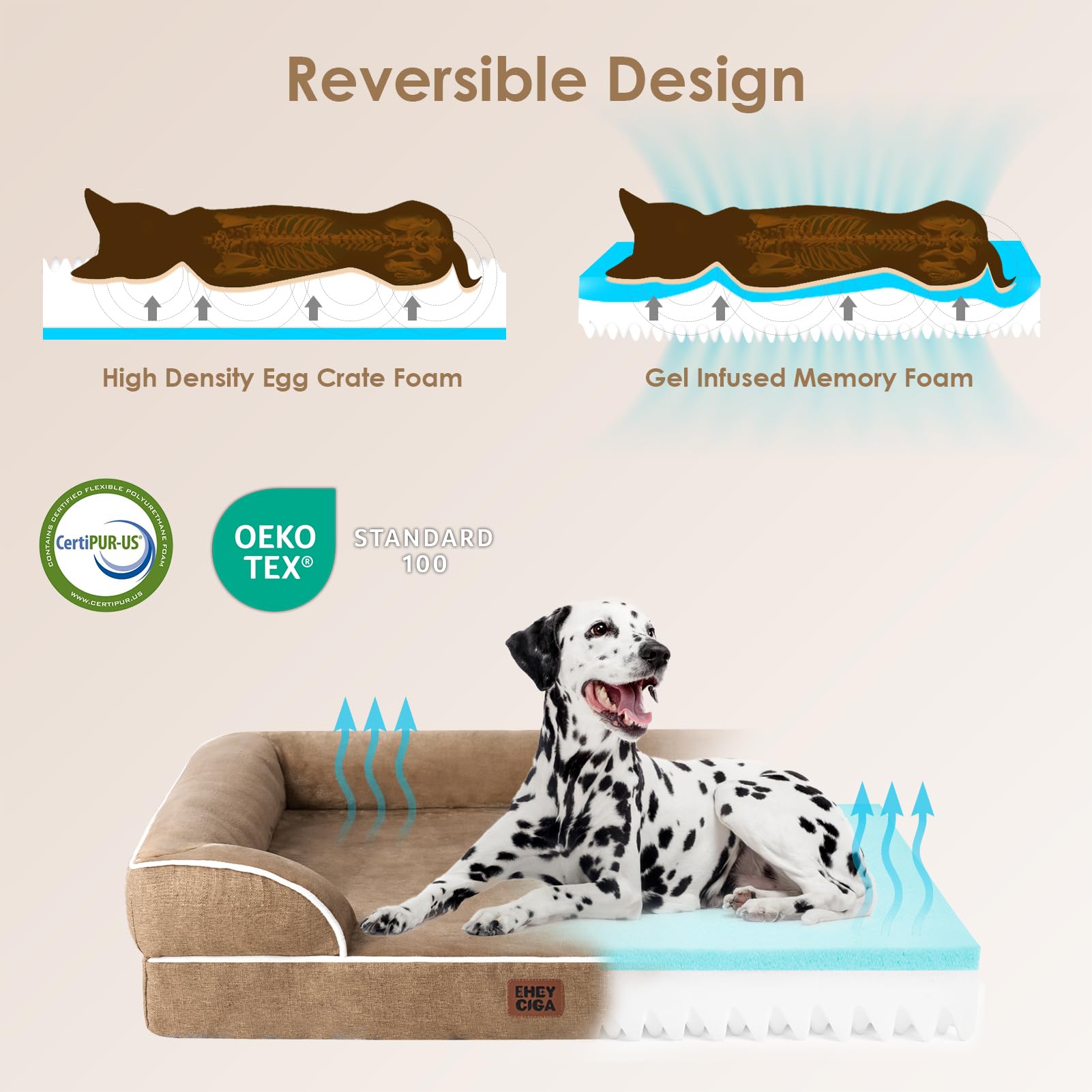 EHEYCIGA waterproof cover protects the bed from spills and accidents