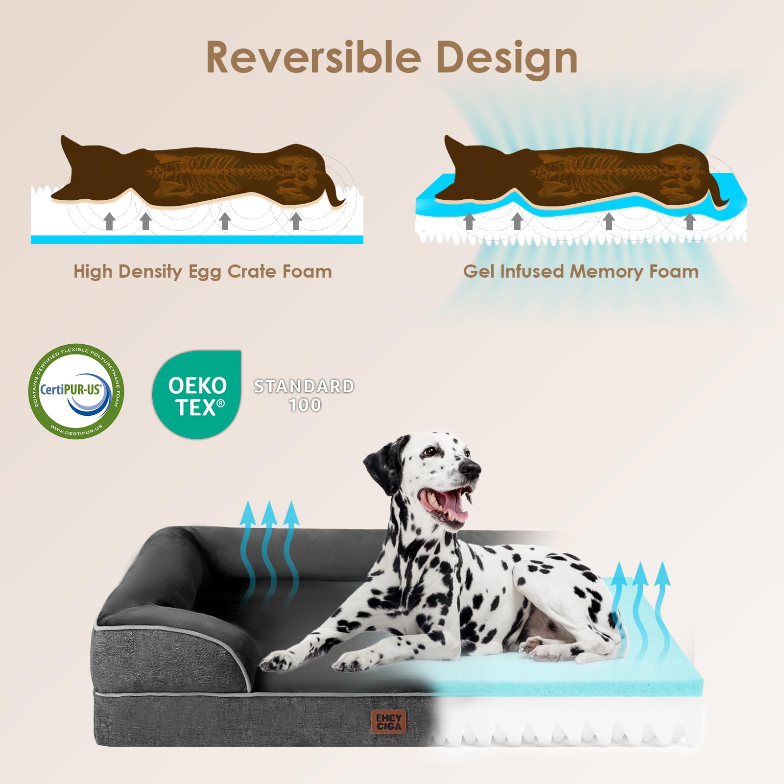 EHEYCIGA waterproof film layer protects against spills under the fleece