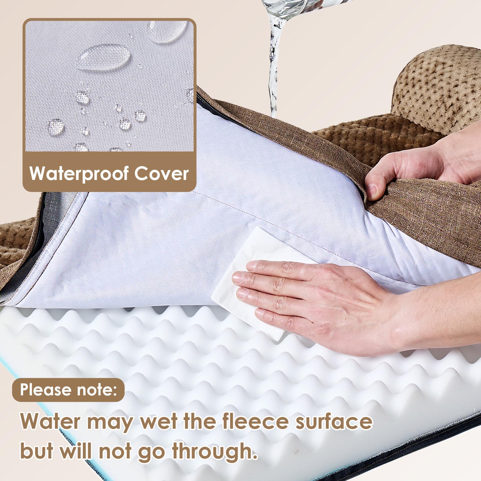 EHEYCIGA waterproof film under surface protects the bed from spills