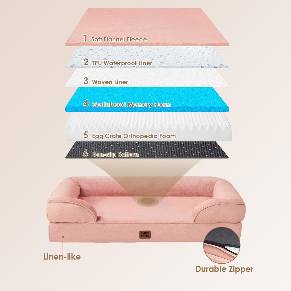 EHEYCIGA XL dog bed with egg crate foam detail promotes pressure relief
