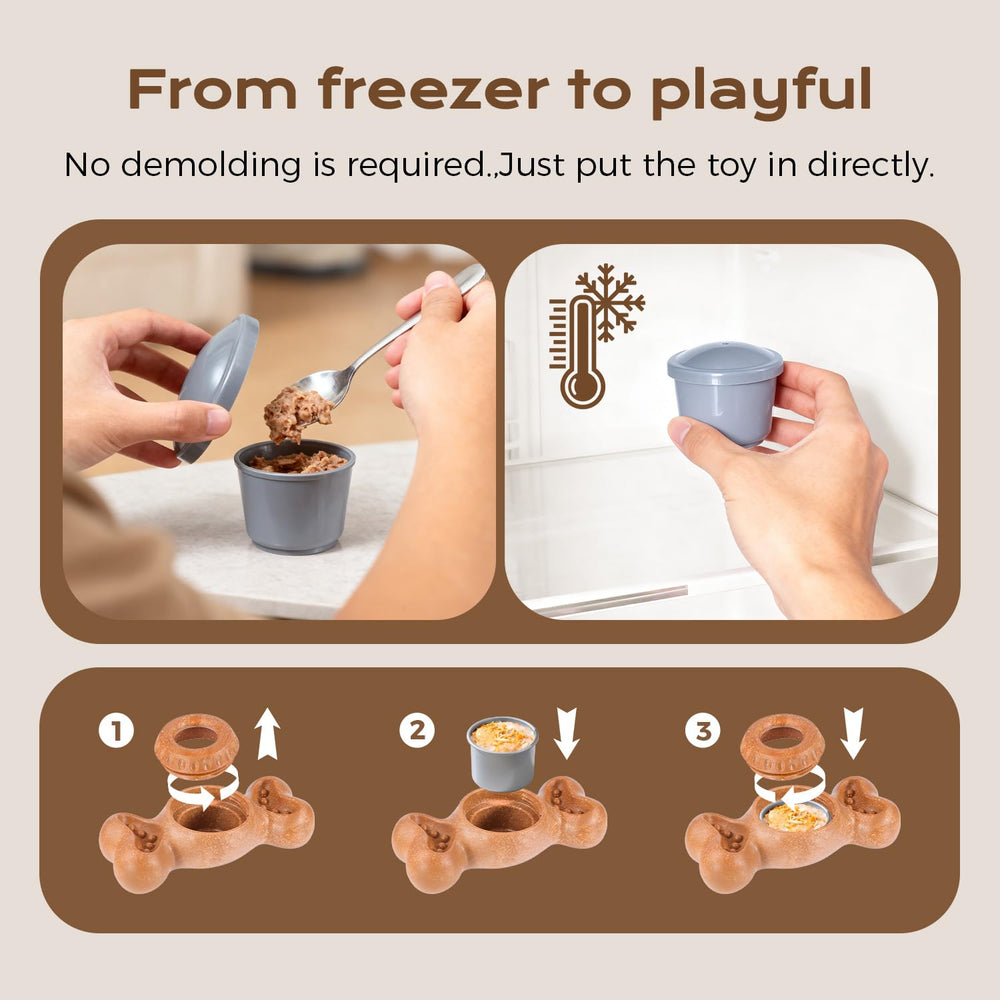 EHWZ Freeze Bone with a stable base supports paw placement during licking sessions