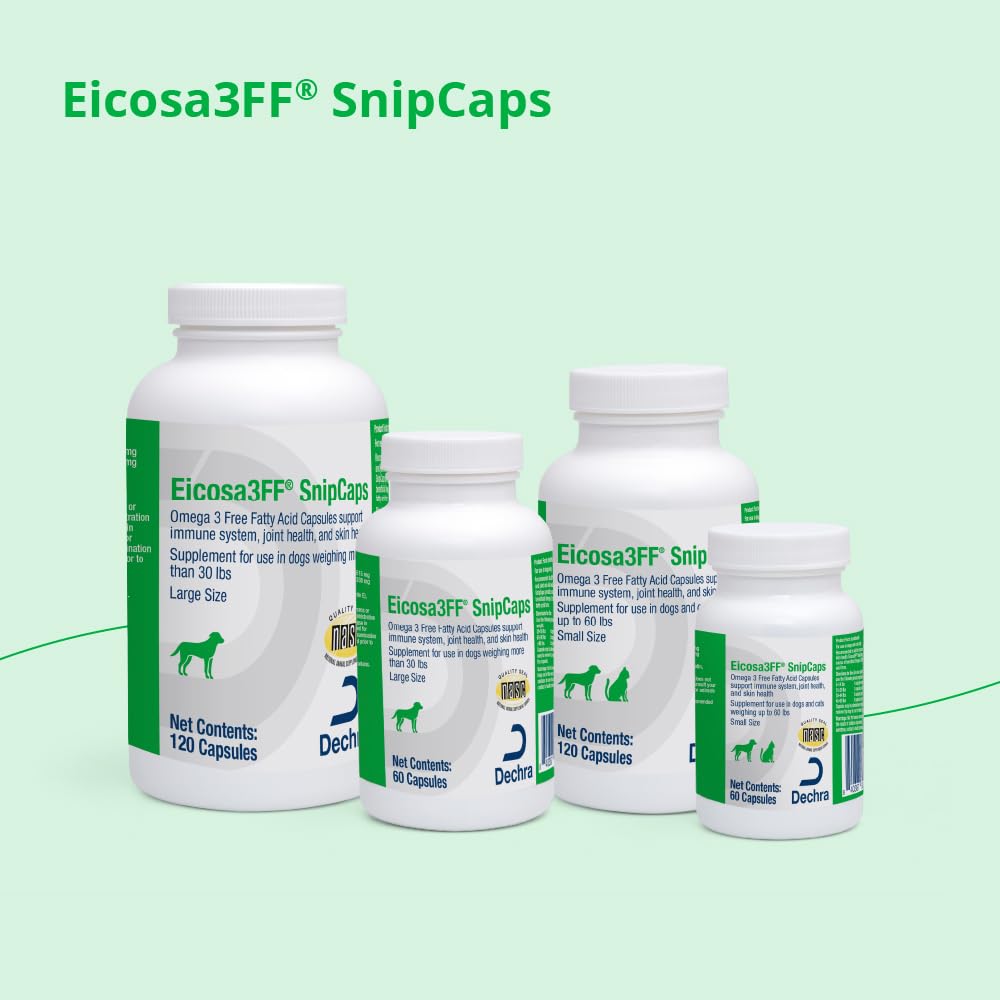 Packaging of SnipCaps 60-count for regular dog supplementation.