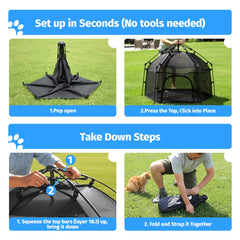 EighteenTek Catio pop-up setup demonstrates tool-free convenience for travel and quick placement.