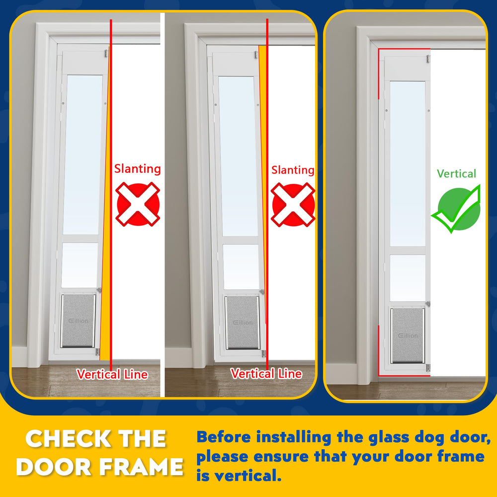 Eillion 3-flap door installs with drill into door frame
