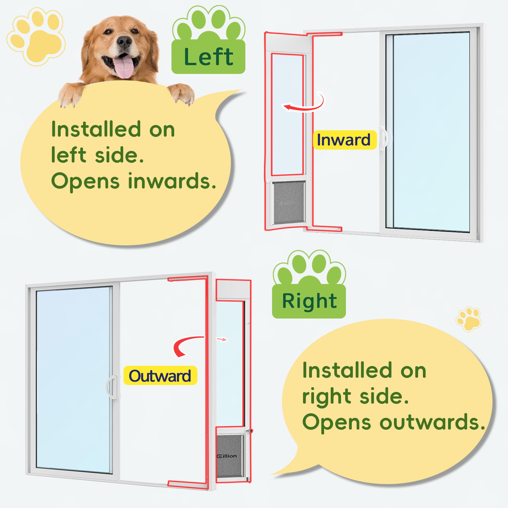 Eillion 3-flap door height adjustable from 75-7/8 to 81 inches