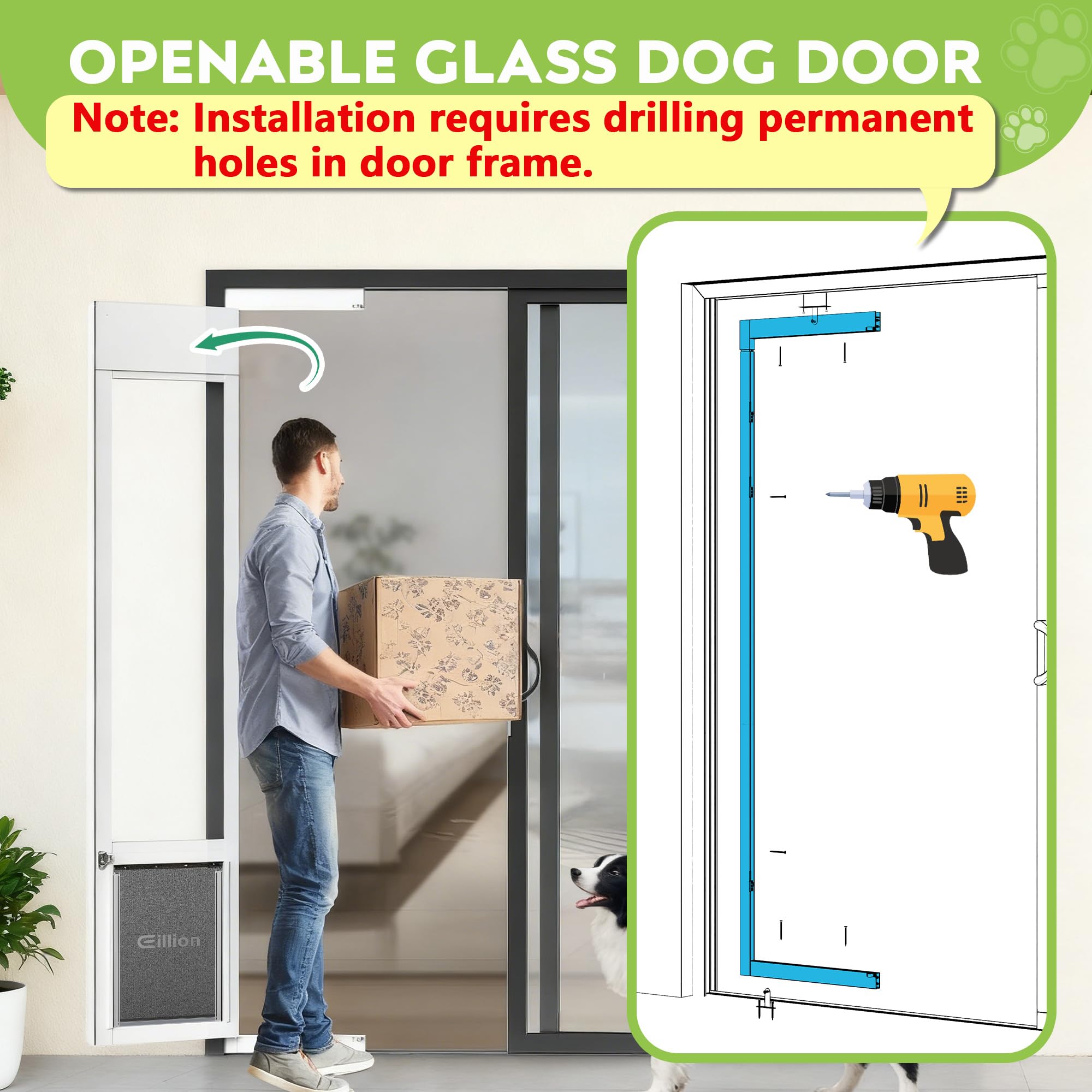 Eillion 3-flap door triple-flap insulation helps seal drafts