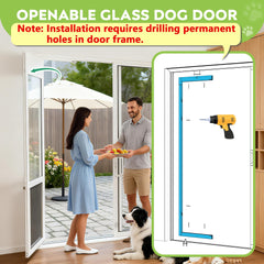 Eillion 3-Flap XL dog door with triple-flap insulation reduces drafts and weather exposure.
