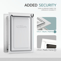 Eillion 3-flap wall dog door telescope tunnel extended to fit thick walls for installation flexibility.