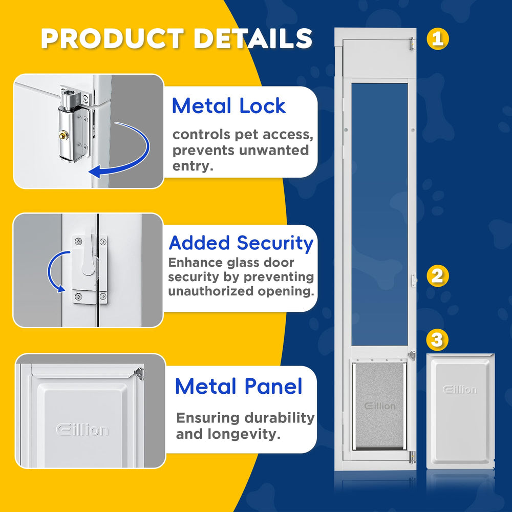 Eillion aluminum-frame weatherproof dog door for energy efficiency
